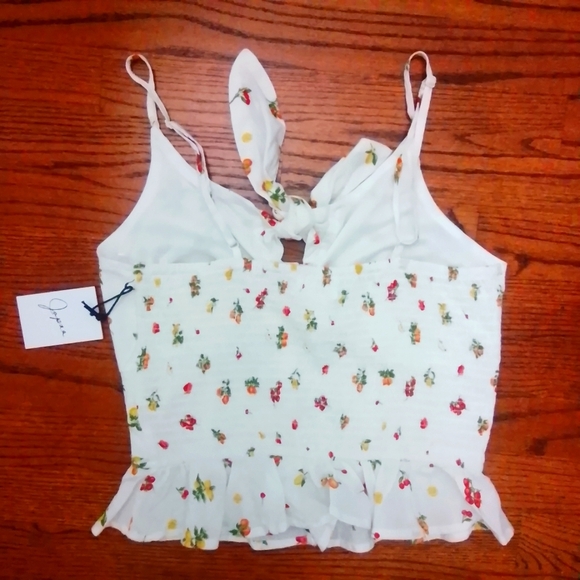 NWT Japna Size M Tie Front Ruffle Top - Picture 5 of 5